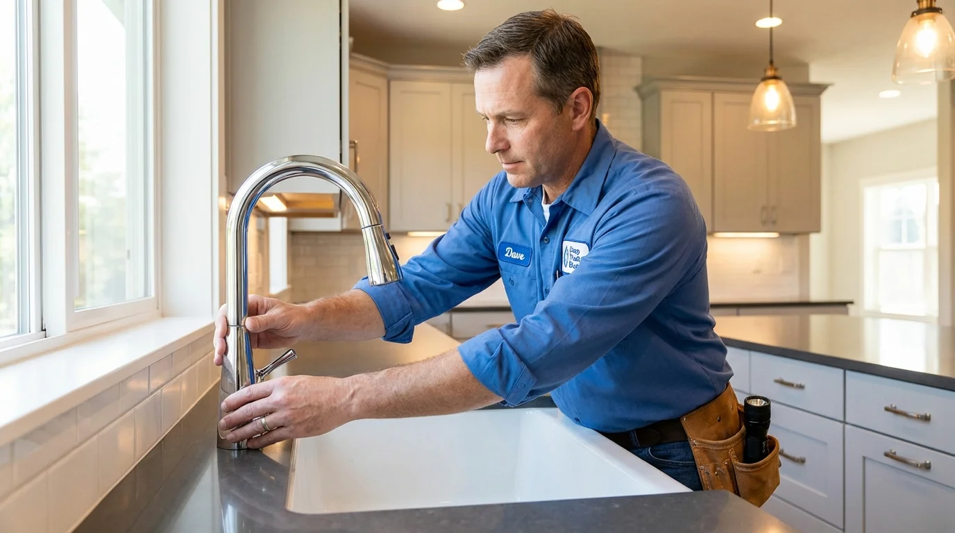 Kitchen faucet installation by Johns Plumbing LLC in Hanover Park