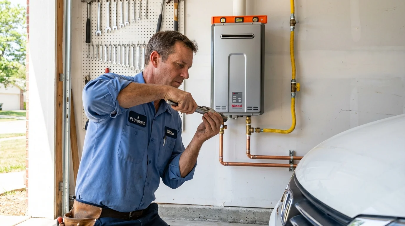 Tankless water heater installation by a Johns Plumbing LLC plumber in Hanover Park